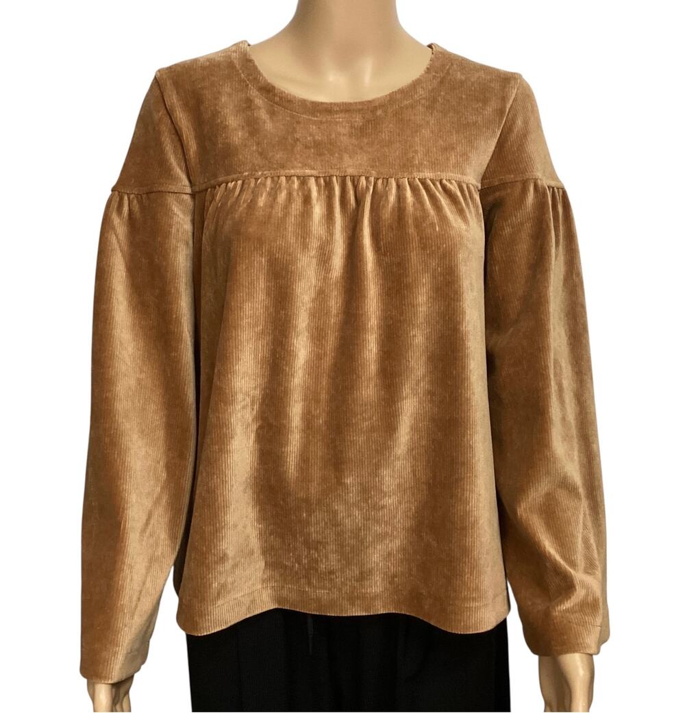 Madewell Texture & Thread Corduroy Swing Top Warm Hickory Size S